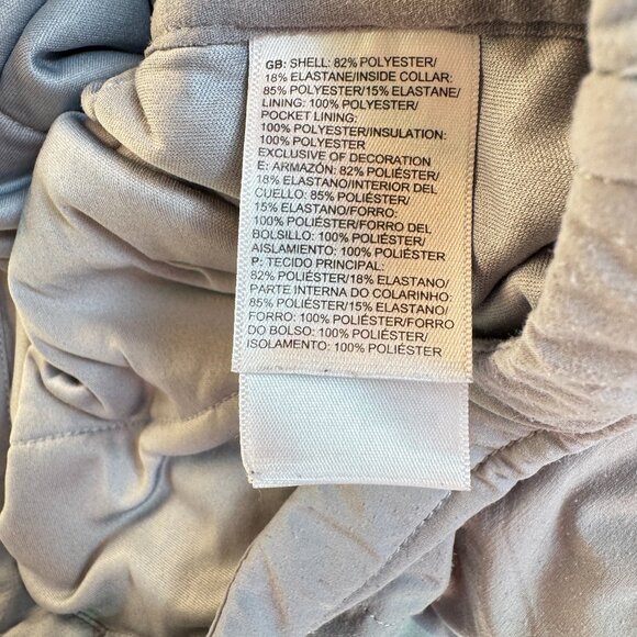 The North Face Grey Green 1/4 Zip Quilted Pullover Sweatshirt - Picture 6 of 12